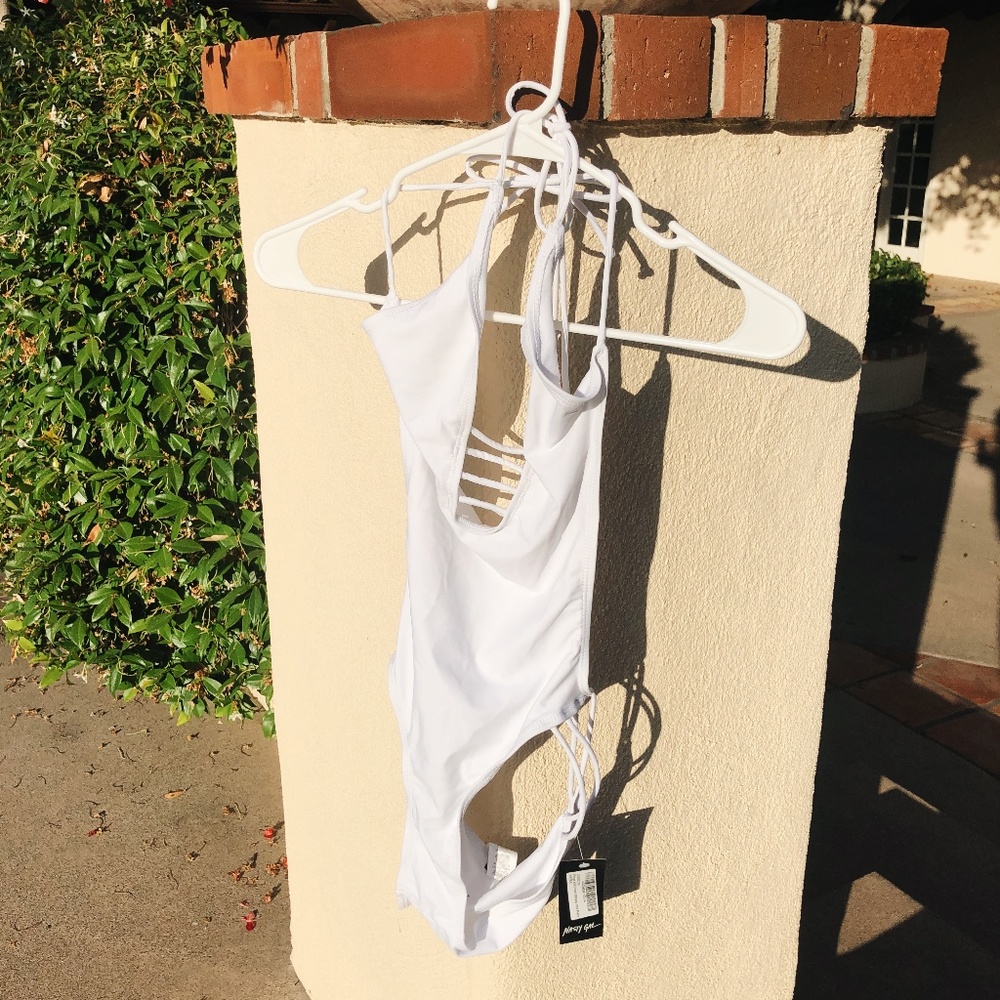 New Plunge and cutart strappy one piece swimsuit